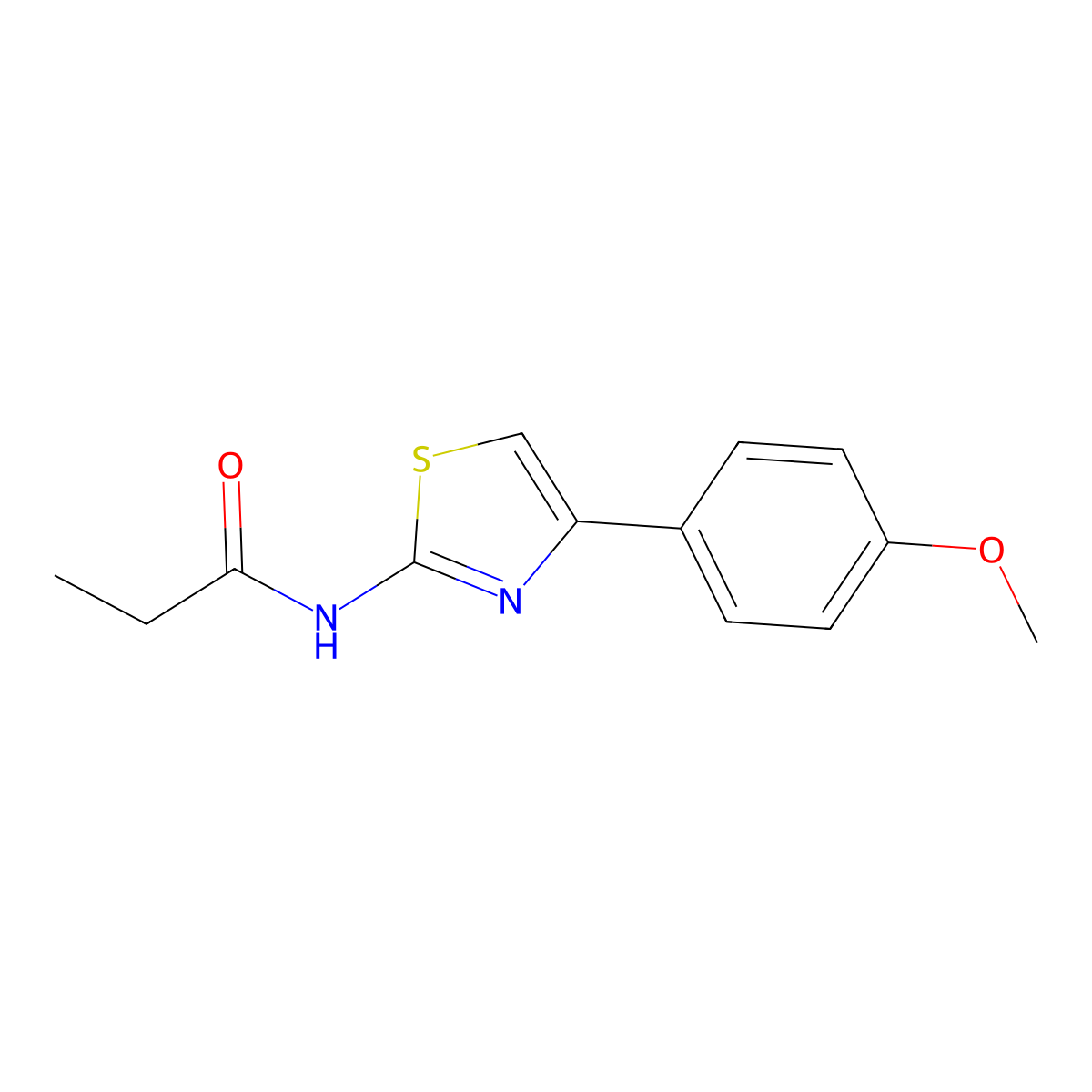 Propanamide, N-[4-(4-methoxyphenyl)-2-thiazolyl]- molecular structure, CAS 105512-58-1