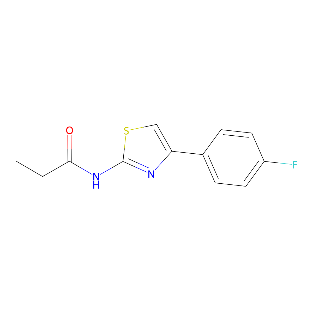 N-[4-(4-fluorophenyl)-1,3-thiazol-2-yl]propanamide molecular structure, CAS 105512-61-6
