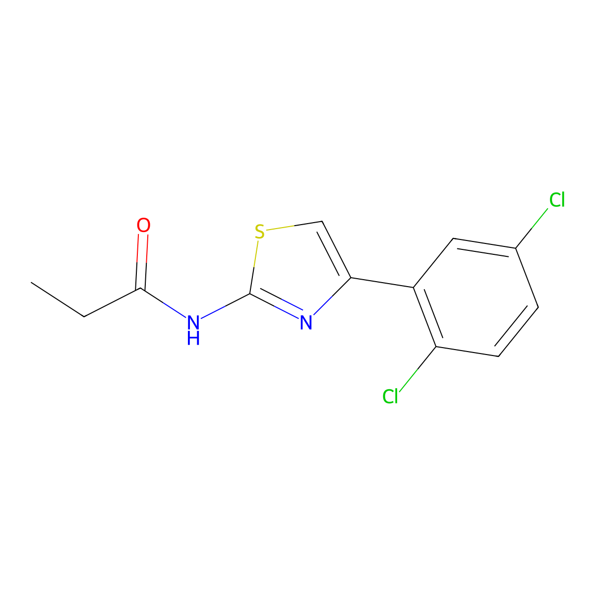 N-[4-(2,5-dichlorophenyl)-1,3-thiazol-2-yl]propanamide molecular structure, CAS 105512-63-8