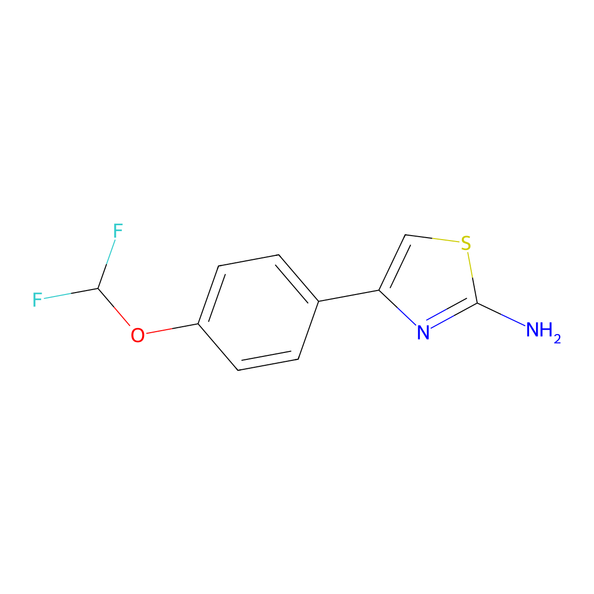 4-[4-(Difluoromethoxy)phenyl]-1,3-thiazol-2-amine molecular structure, CAS 105512-78-5