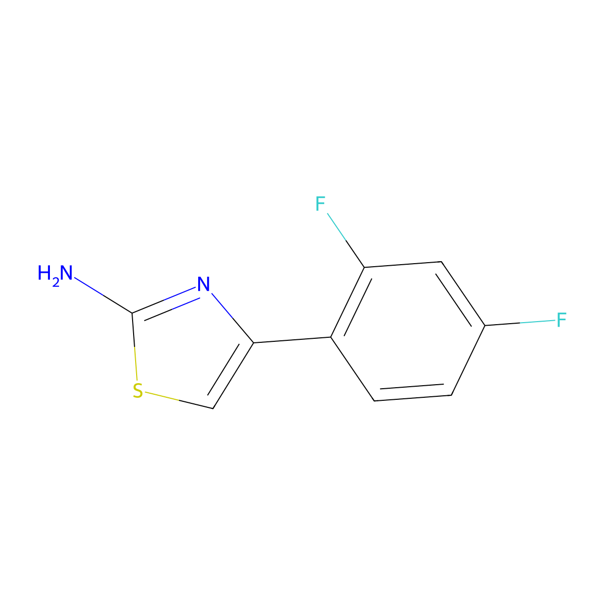 2-Amino-4-(2,4-difluorophenyl)thiazole molecular structure, CAS 105512-80-9