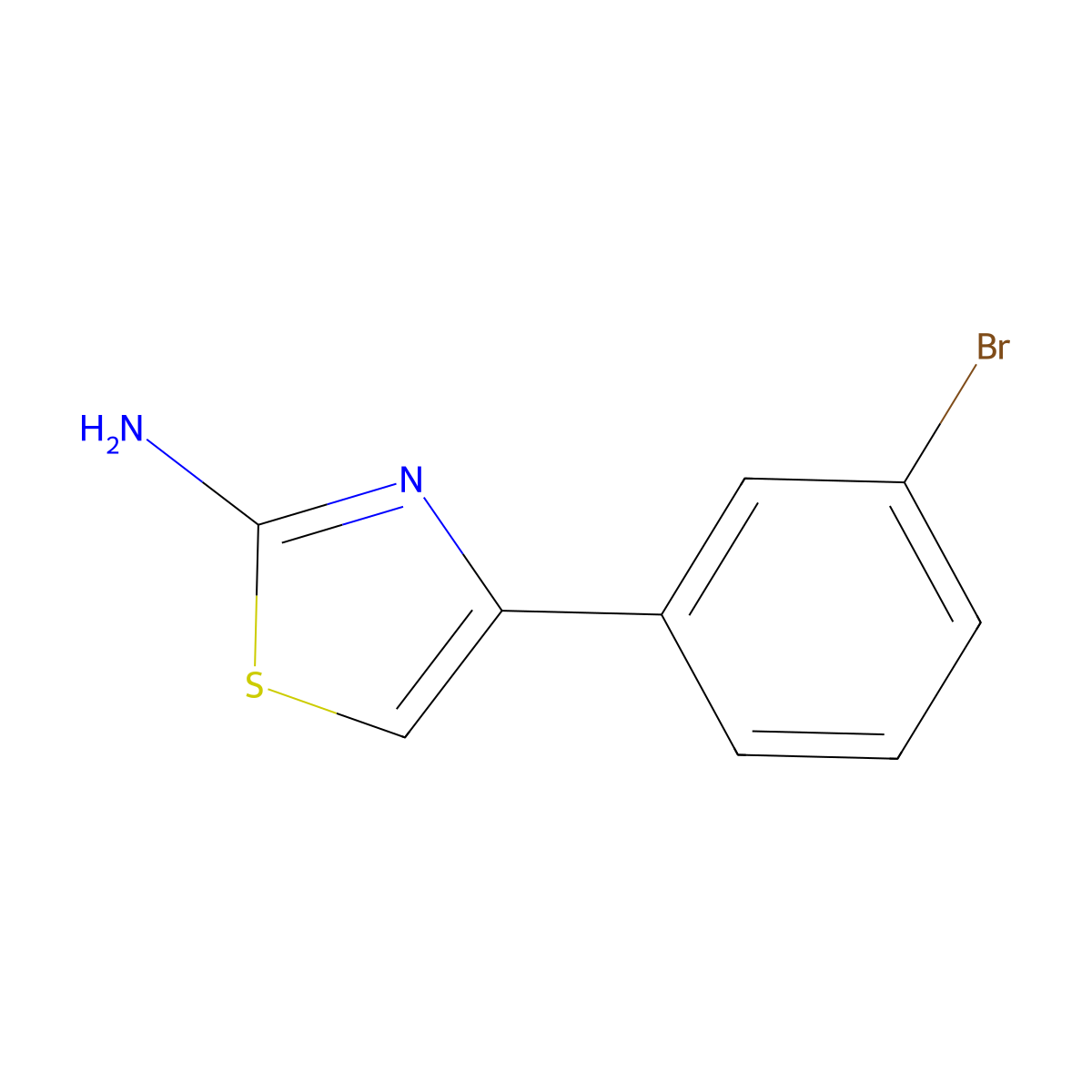 4-(3-Bromophenyl)-1,3-thiazol-2-amine molecular structure, CAS 105512-81-0
