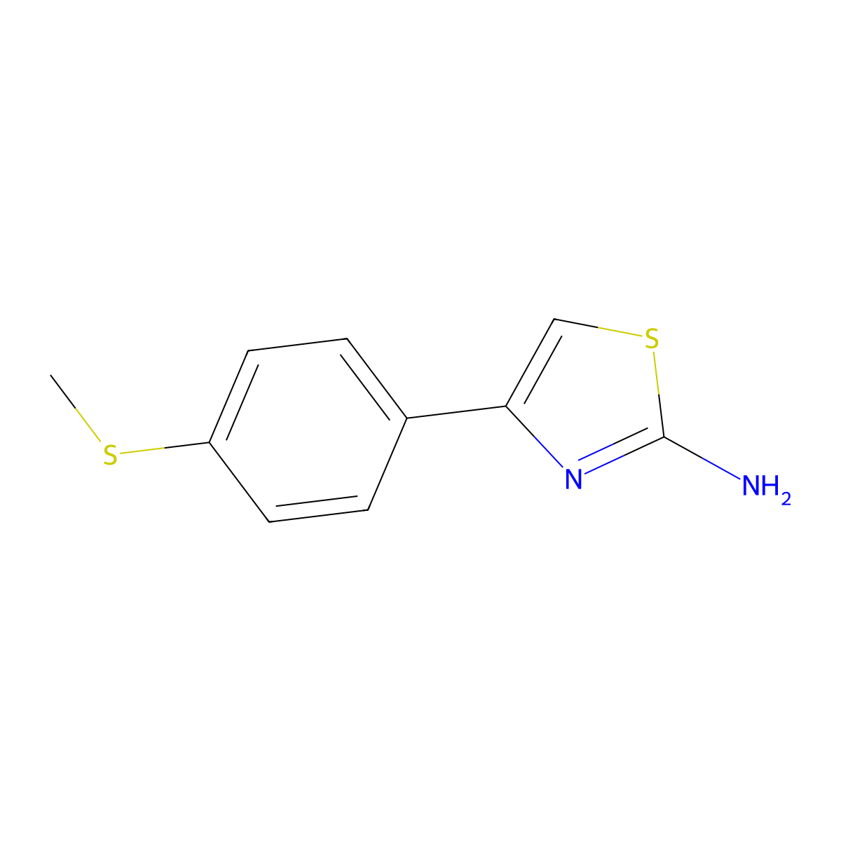 4-[4-(Methylthio)phenyl]-1,3-thiazol-2-amine molecular structure, CAS 105512-85-4