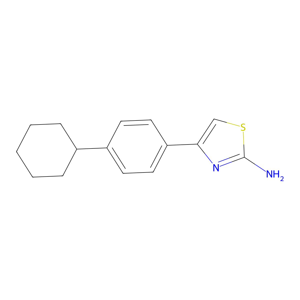 4-(4-Cyclohexylphenyl)-1,3-thiazol-2-amine molecular structure, CAS 105512-86-5