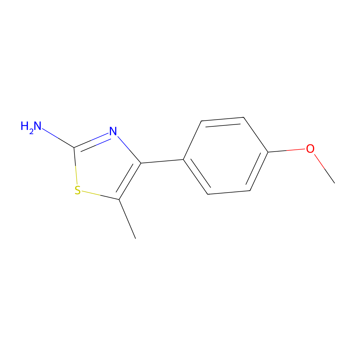 4-(4-Methoxyphenyl)-5-methyl-1,3-thiazol-2-amine molecular structure, CAS 105512-88-7