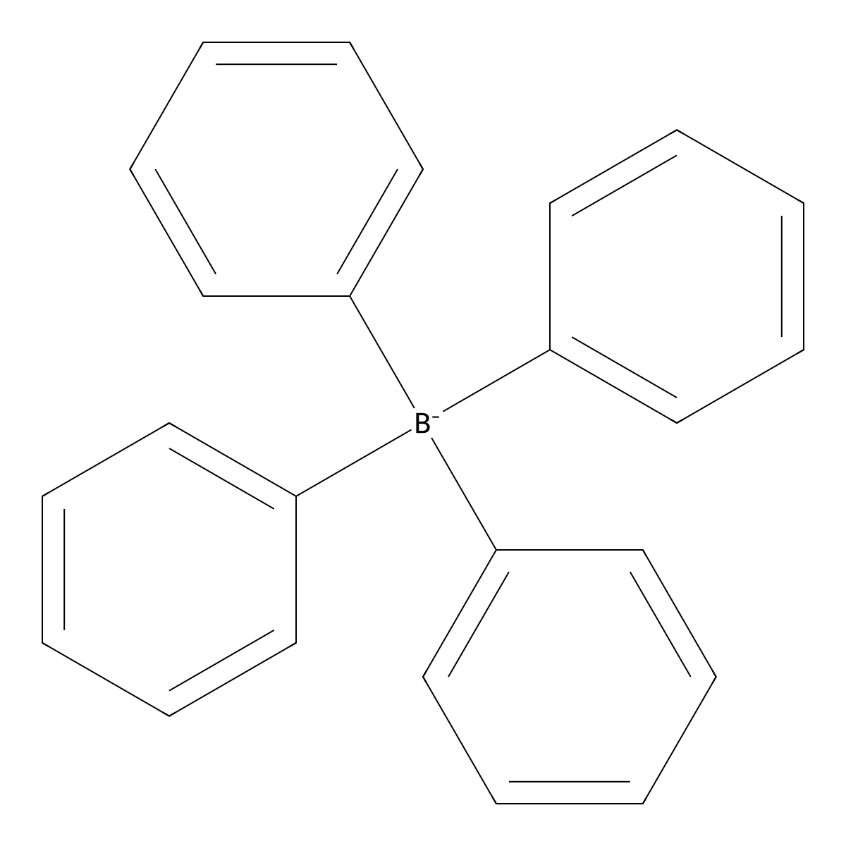 Tetraphenylborate molecular structure, CAS 105515-06-8