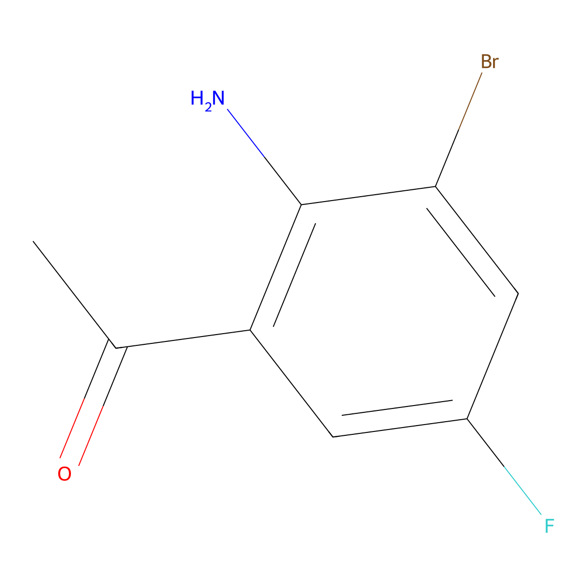 1-(2-Amino-3-bromo-5-fluorophenyl)ethan-1-one molecular structure, CAS 105515-19-3
