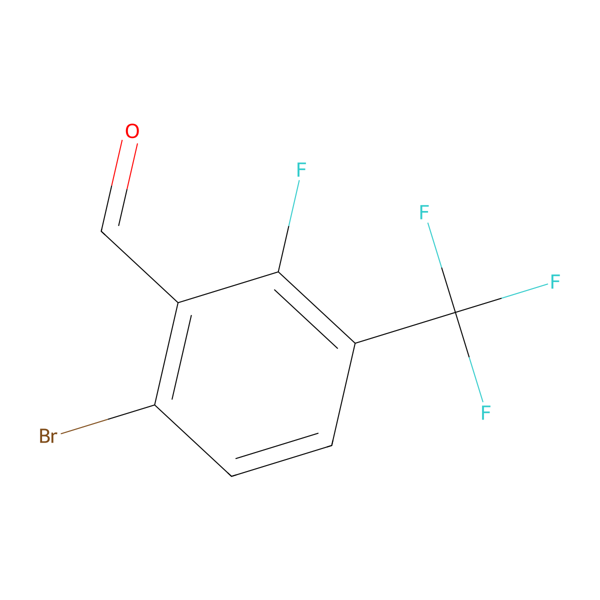 6-Bromo-2-fluoro-3-(trifluoromethyl)benzaldehyde molecular structure, CAS 1055176-30-1
