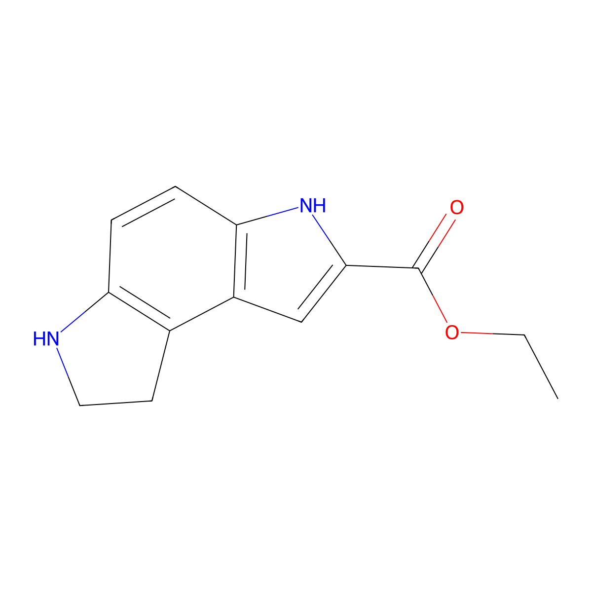 Ethyl 3,6,7,8-tetrahydropyrrolo[3,2-e]indole-2-carboxylate molecular structure, CAS 105518-45-4