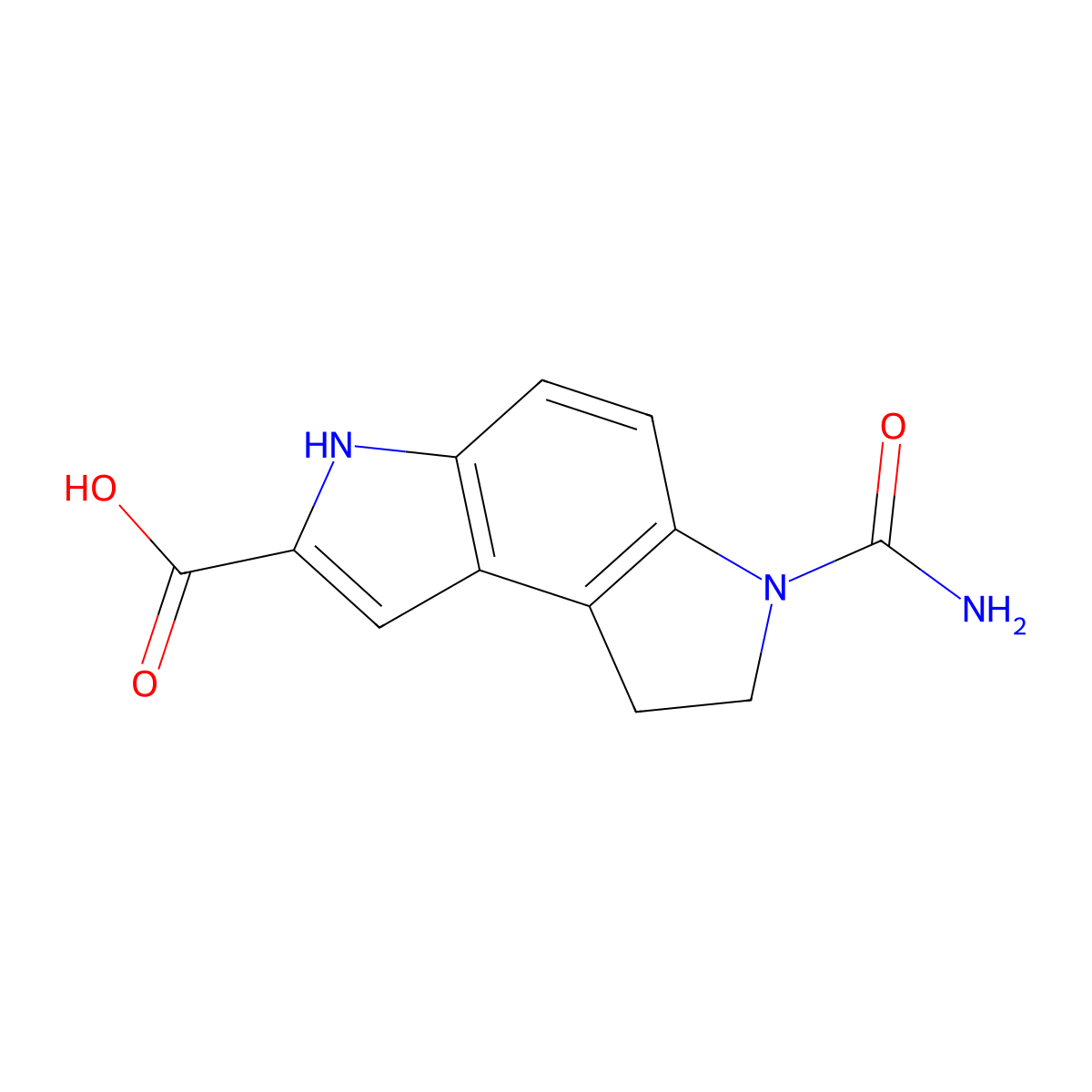 6-Carbamoyl-3,6,7,8-tetrahydropyrrolo[3,2-e]indole-2-carboxylic acid molecular structure, CAS 105518-47-6