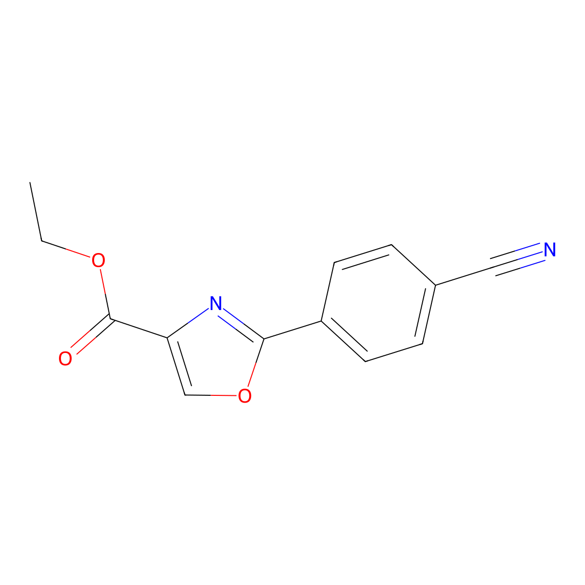 2-(4-Cyano-phenyl)-oxazole-4-carboxylic acid ethyl ester molecular structure, CAS 1055195-11-3