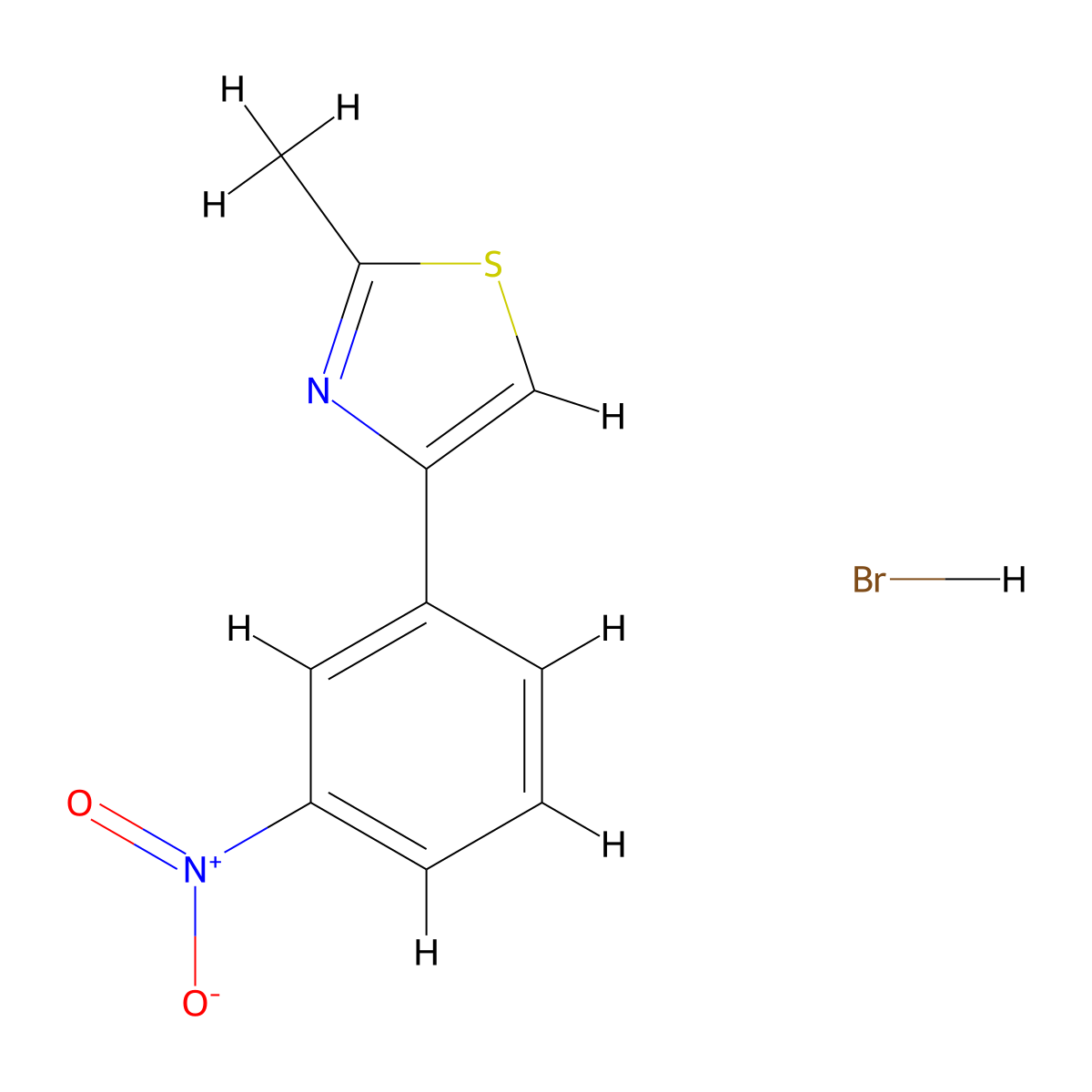 2-Methyl-4-(3-nitro-phenyl)-thiazole hydrobromide molecular structure, CAS 1055195-78-2