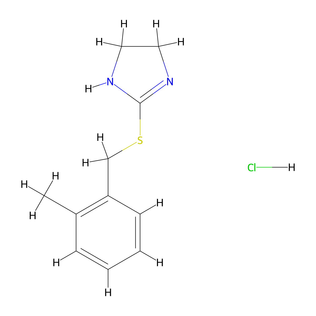 2-[(2-methylbenzyl)thio]-4,5-dihydro-1H-imidazole hydrochloride molecular structure, CAS 1055196-28-5