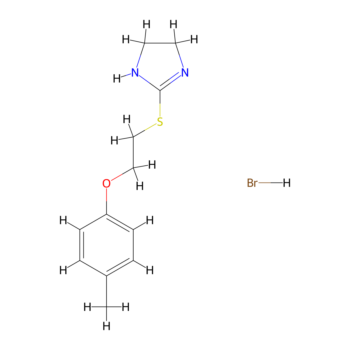 1-(2-(2-Imidazolin-2-ylthio)ethoxy)-4-methylbenzene, bromide molecular structure, CAS 1055196-30-9