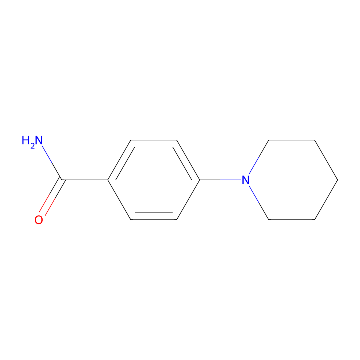 4-(Piperidin-1-yl)benzamide molecular structure, CAS 10552-10-0