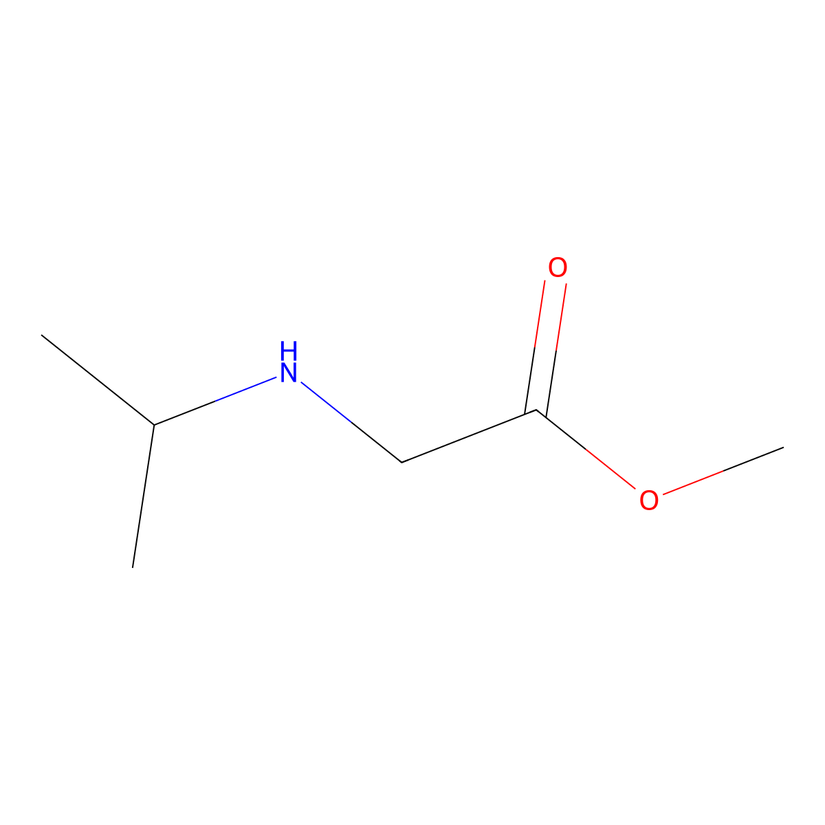 Methyl 2-[(propan-2-yl)amino]acetate molecular structure, CAS 10552-78-0