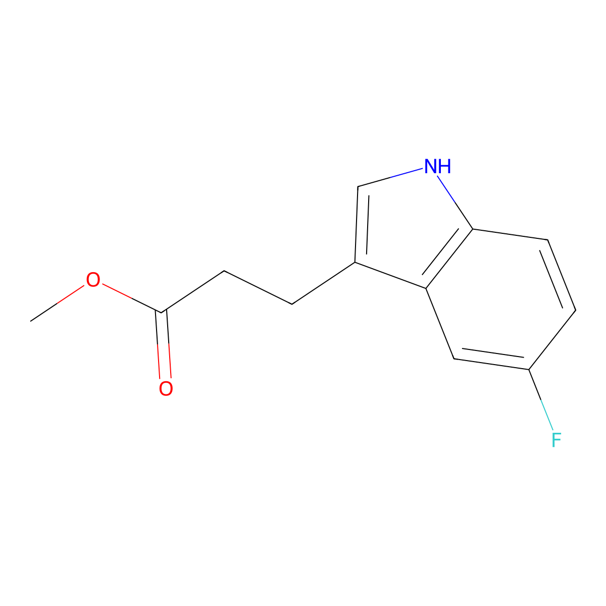3-(5-fluoro-1H-indol-3-yl)-propionic acid methyl ester molecular structure, CAS 1055293-79-2