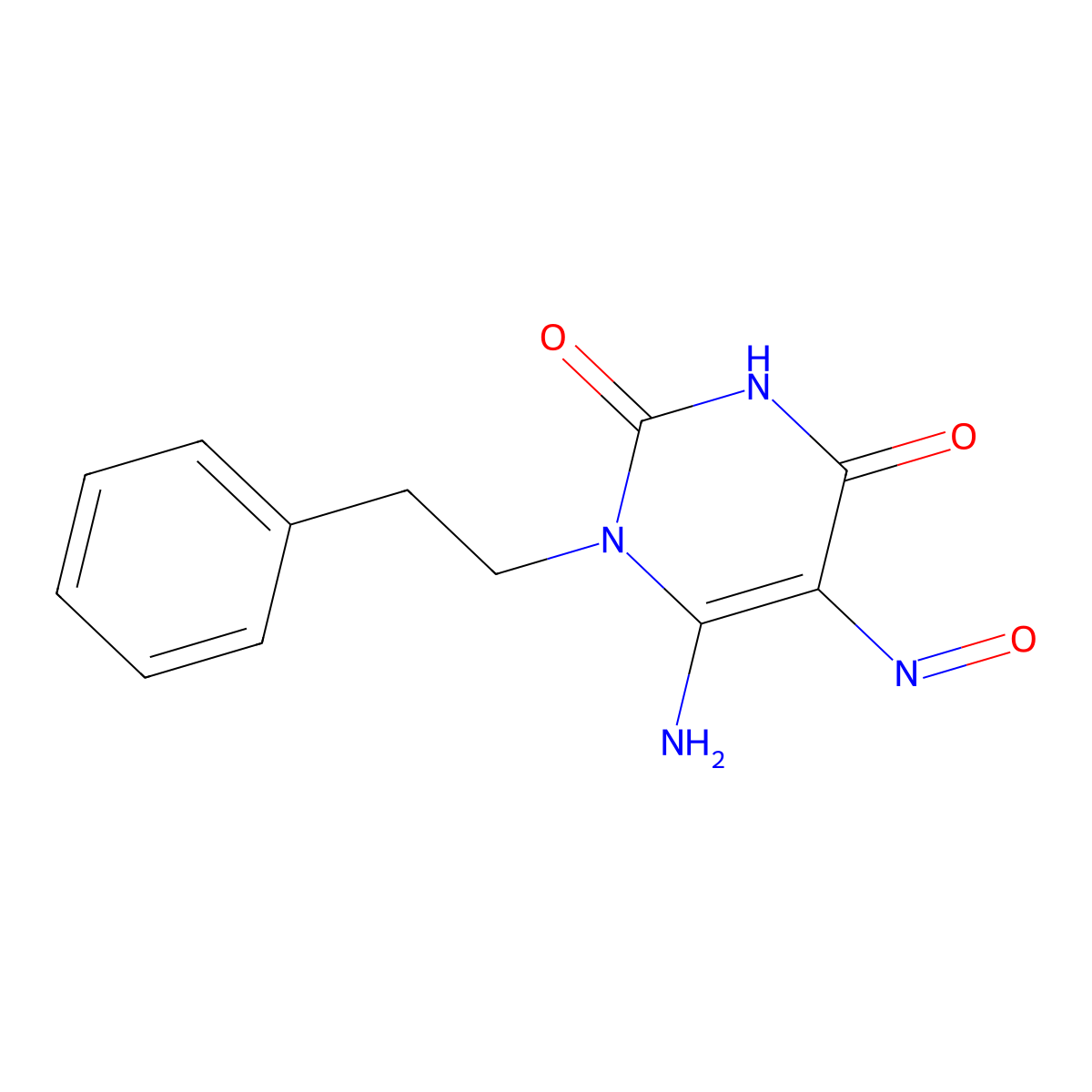 6-amino-5-nitroso-1-phenethylpyrimidine-2,4(1H,3H)-dione molecular structure, CAS 1055299-81-4