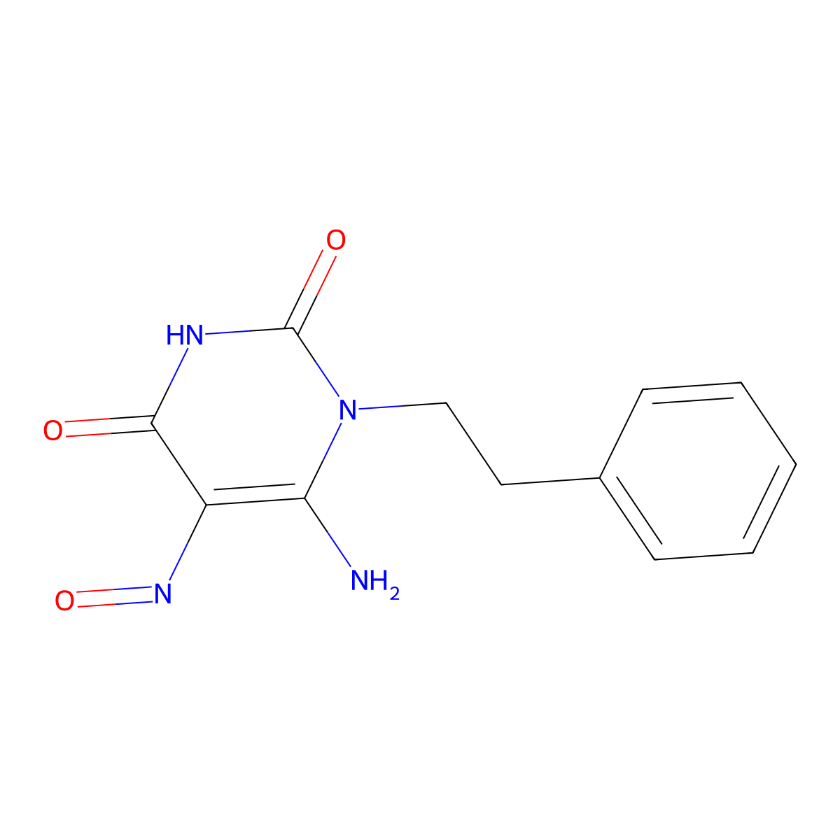 6-amino-5-nitroso-1-phenethylpyrimidine-2,4(1H,3H)-dione molecular structure, CAS 1055299-81-4