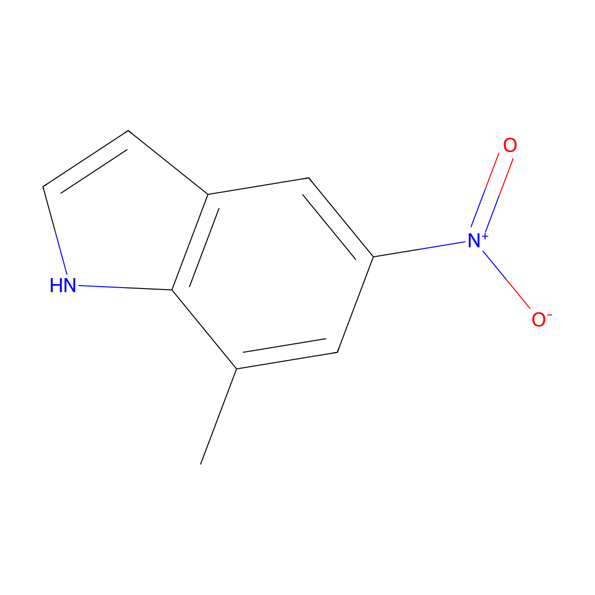 7-Methyl-5-nitro-1H-indole molecular structure, CAS 10553-08-9