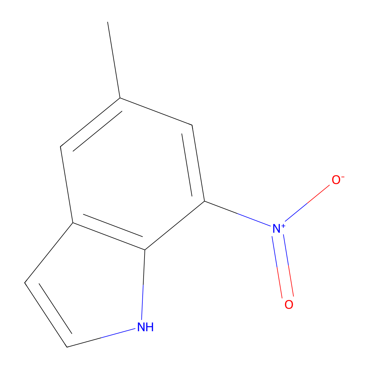 5-methyl-7-nitro-1H-indole molecular structure, CAS 10553-09-0
