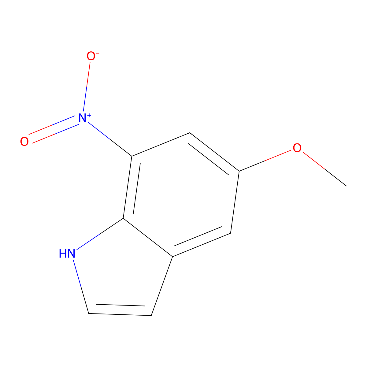 5-Methoxy-7-nitro-1H-indole molecular structure, CAS 10553-10-3
