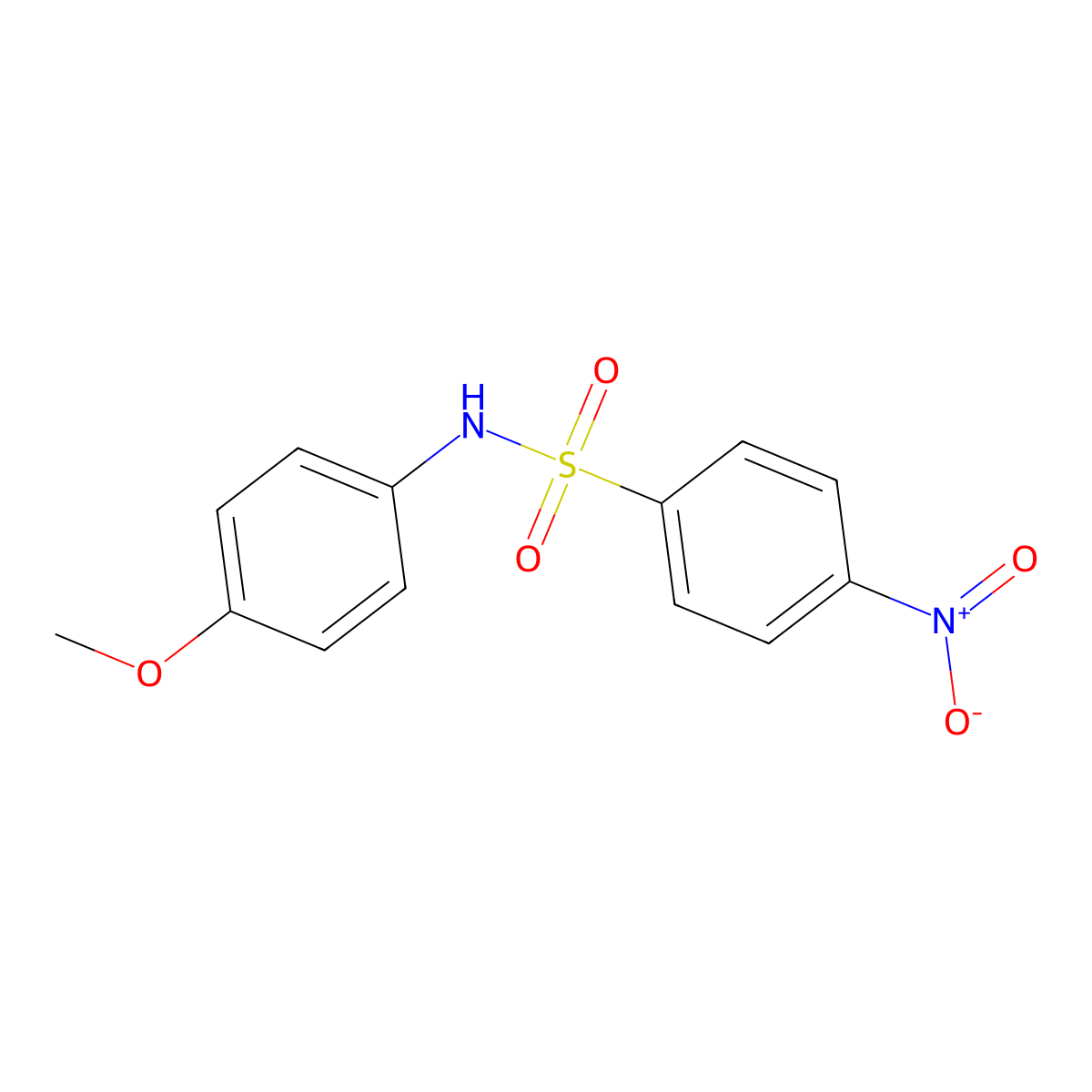 N-(4-methoxyphenyl)-4-nitrobenzenesulfonamide molecular structure, CAS 10553-17-0