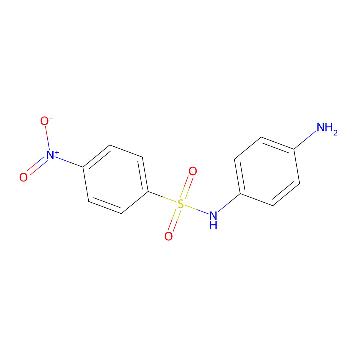 N-(4-aminophenyl)-4-nitrobenzenesulfonamide molecular structure, CAS 10553-19-2