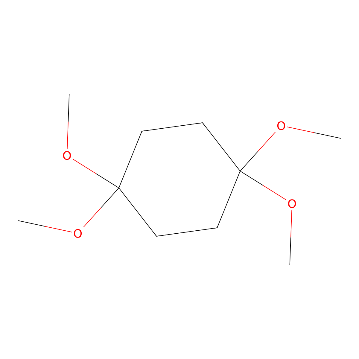 Cyclohexane, 1,1,4,4-tetramethoxy- molecular structure, CAS 10553-38-5