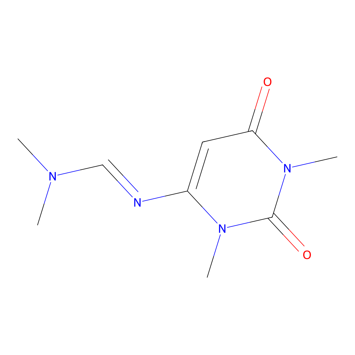 N'-(1,3-dimethyl-2,6-dioxo-1,2,3,6-tetrahydropyrimidin-4-yl)-N,N-dimethylmethanimidamide molecular structure, CAS 1055300-46-3