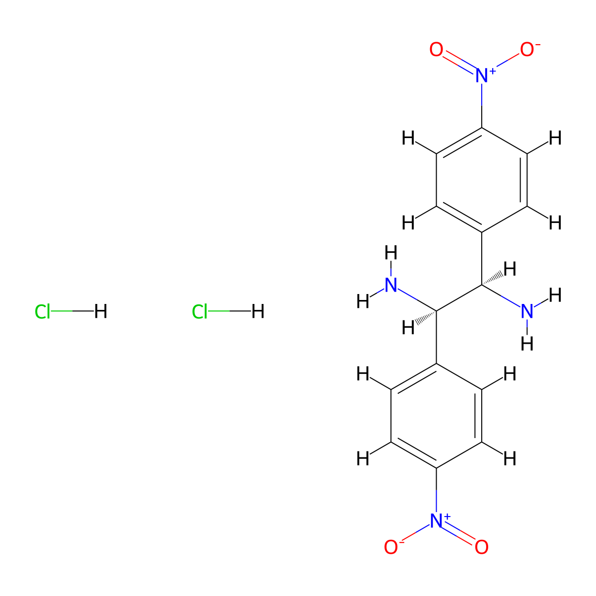 (1R,2R)-1,2-Bis(4-nitrophenyl)ethane-1,2-diamine dihydrochloride molecular structure, CAS 1055301-08-0