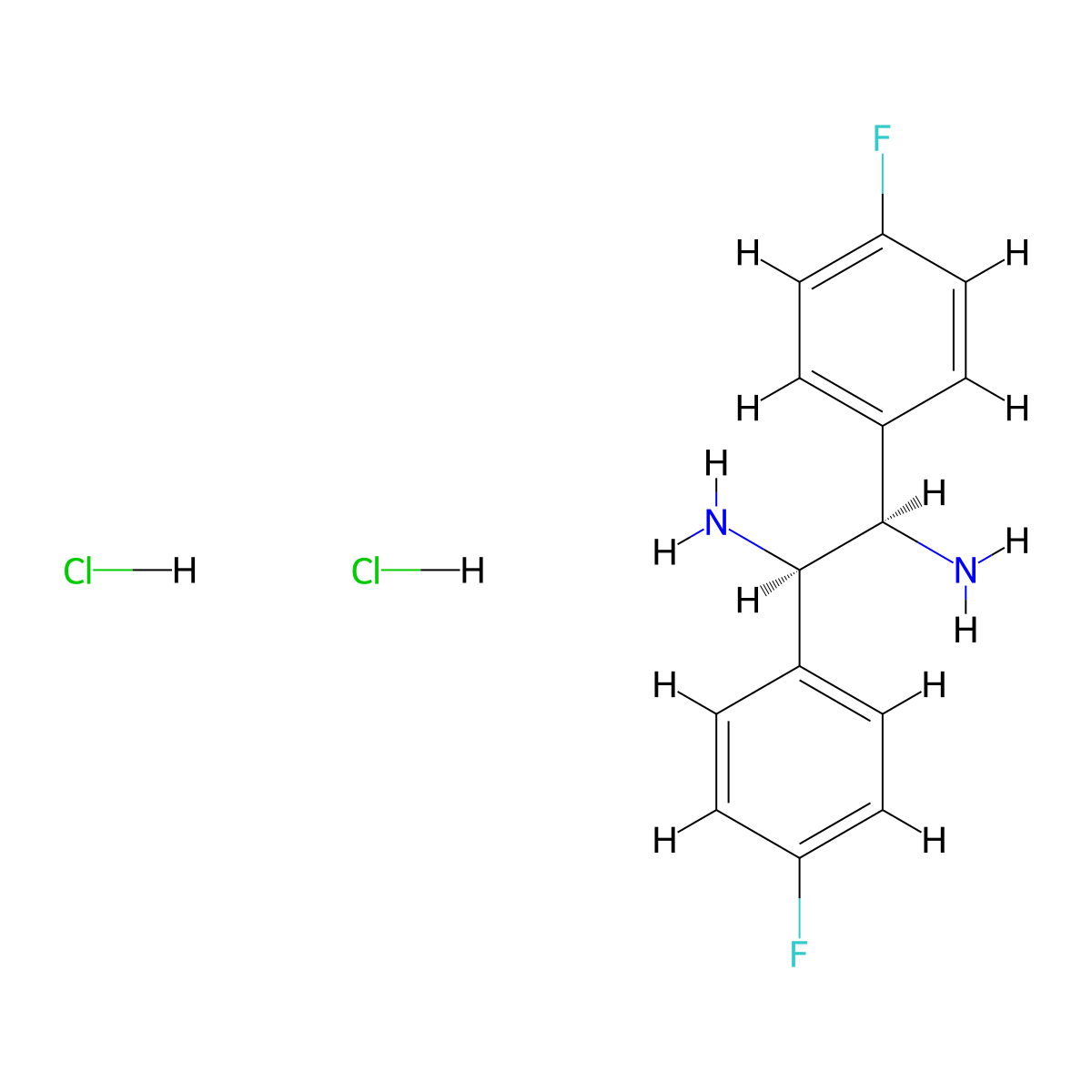 (1R,2R)-1,2-Bis(4-fluorophenyl)ethane-1,2-diamine dihydrochloride molecular structure, CAS 1055301-10-4
