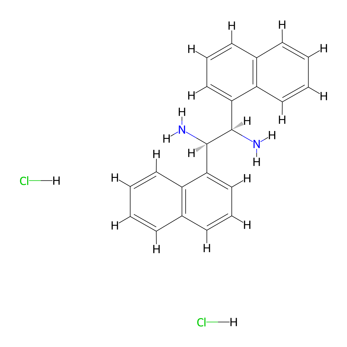 (1R,2R)-1,2-Di(naphthalen-1-yl)ethane-1,2-diamine Dihydrochloride molecular structure, CAS 1055301-17-1