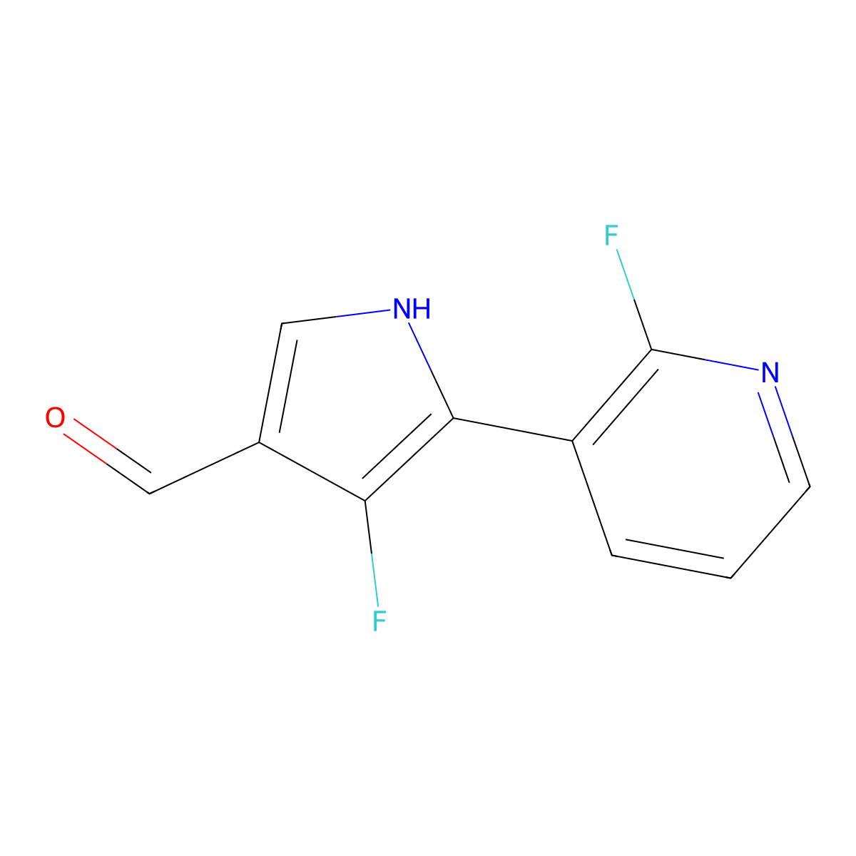 4-fluoro-5-(2-fluoropyridin-3-yl)-1H-pyrrole-3-carbaldehyde molecular structure, CAS 1055306-32-5