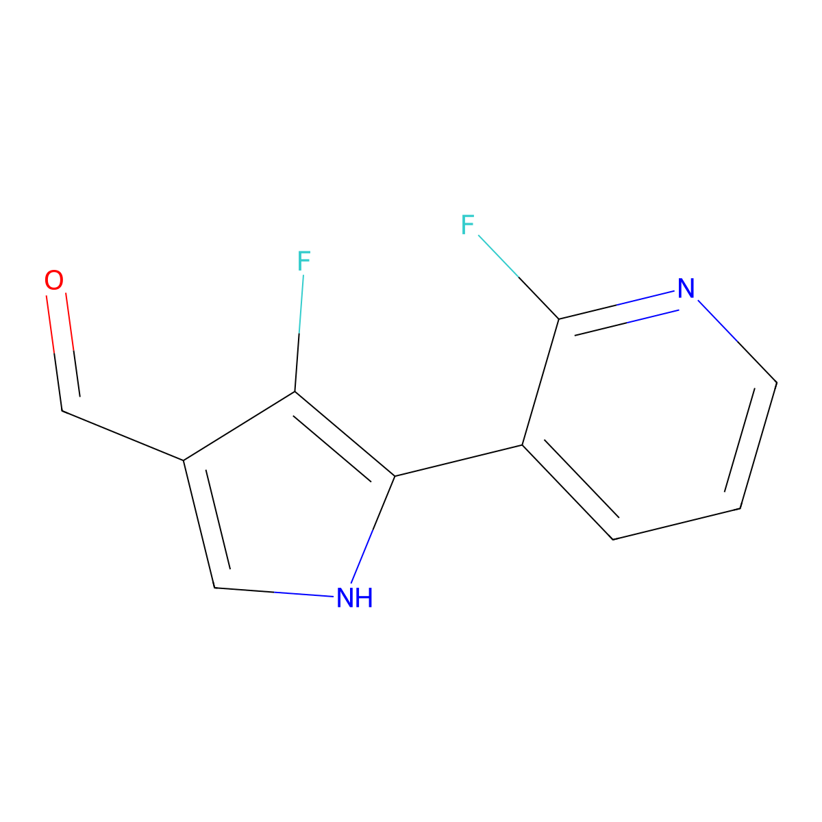 4-fluoro-5-(2-fluoropyridin-3-yl)-1H-pyrrole-3-carbaldehyde molecular structure, CAS 1055306-32-5