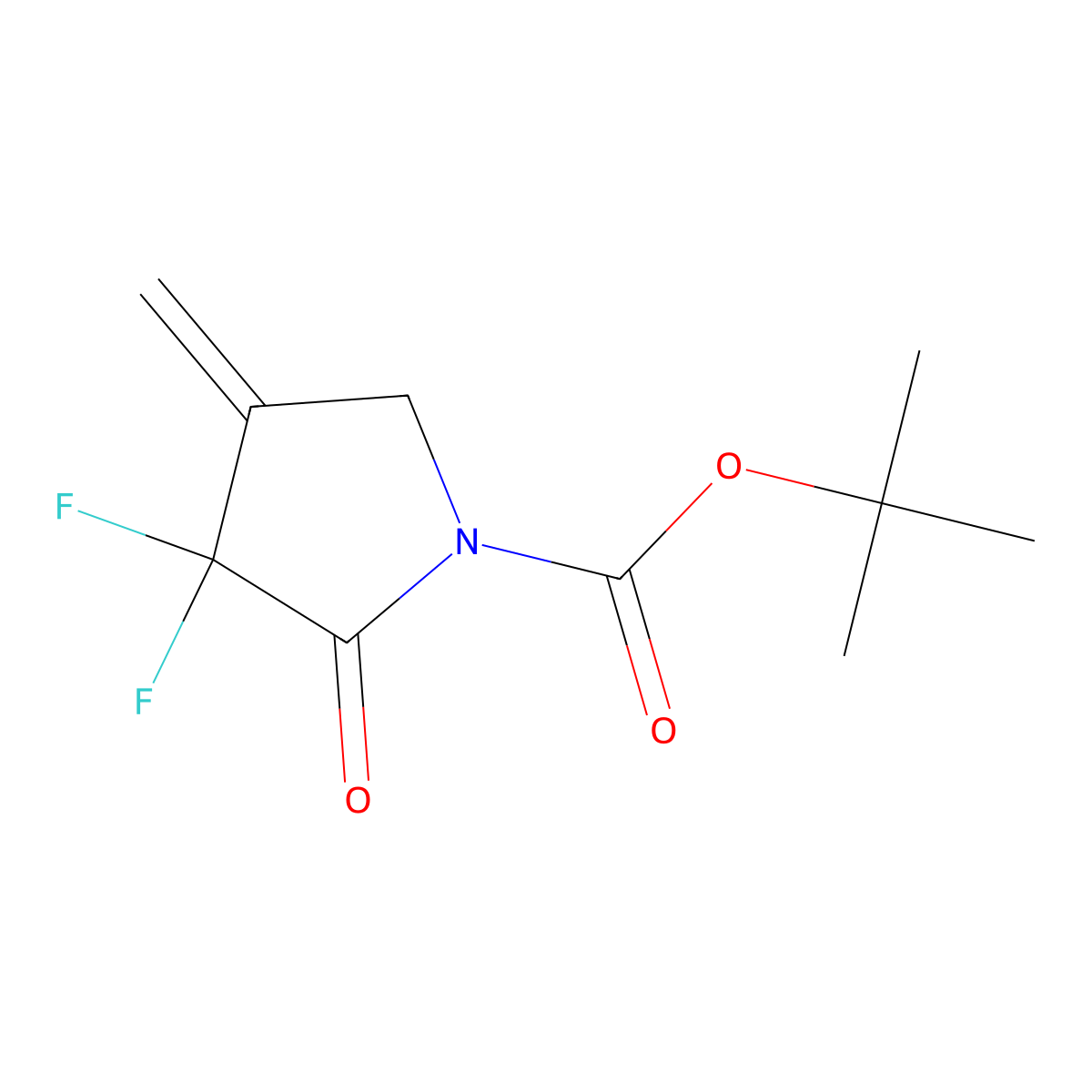 Tert-butyl 3,3-difluoro-4-methylene-2-oxopyrrolidine-1-carboxylate molecular structure, CAS 1055306-64-3
