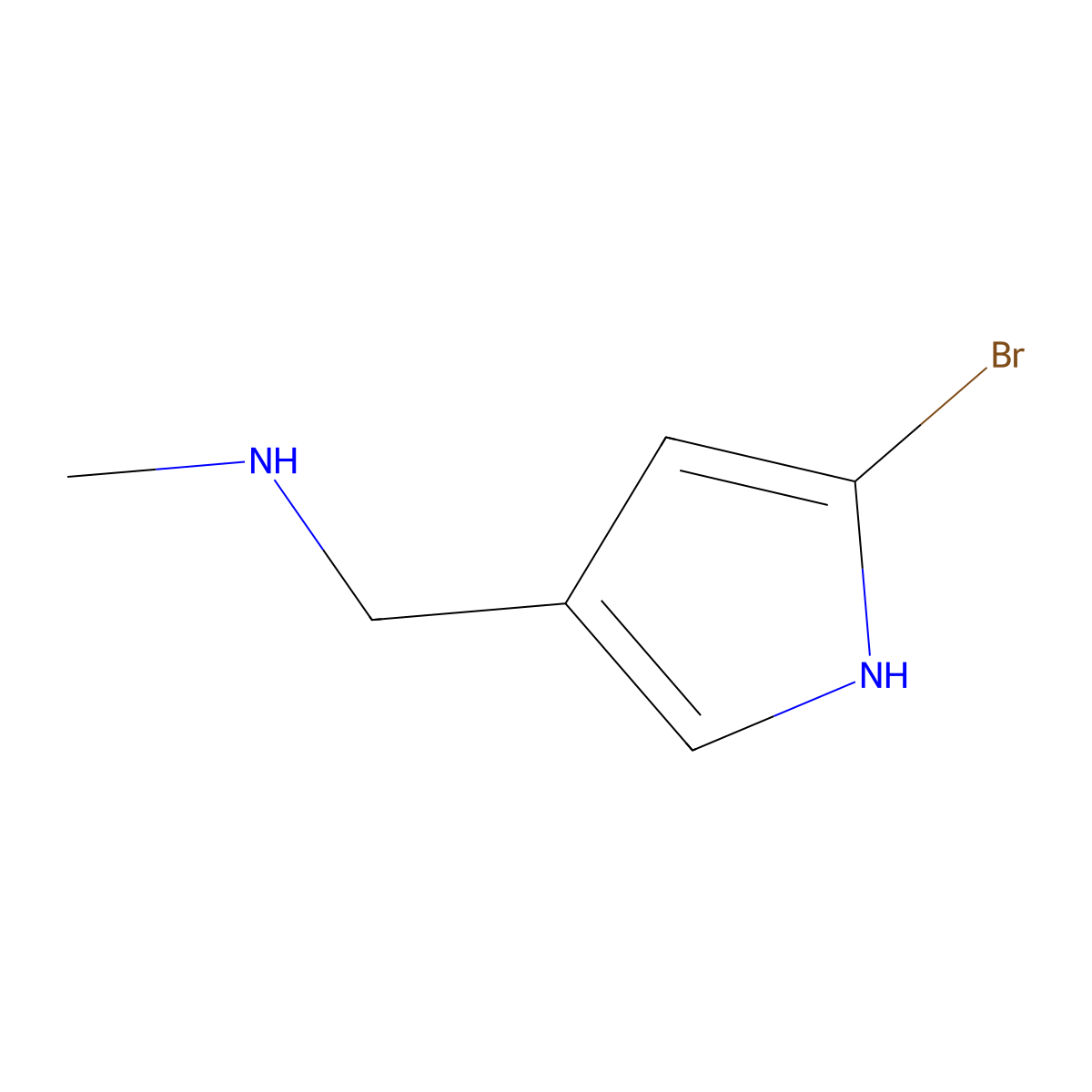 1-(5-Bromo-1H-pyrrol-3-yl)-N-methylmethanamine molecular structure, CAS 1055307-70-4