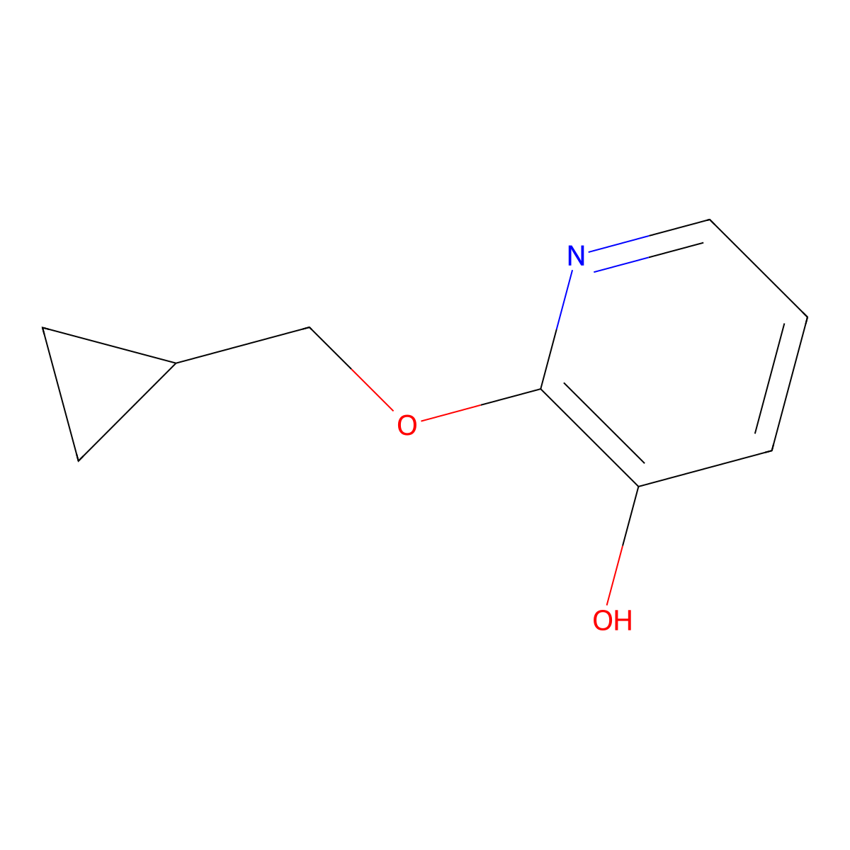 3-Pyridinol, 2-(cyclopropylmethoxy)- molecular structure, CAS 1055315-67-7