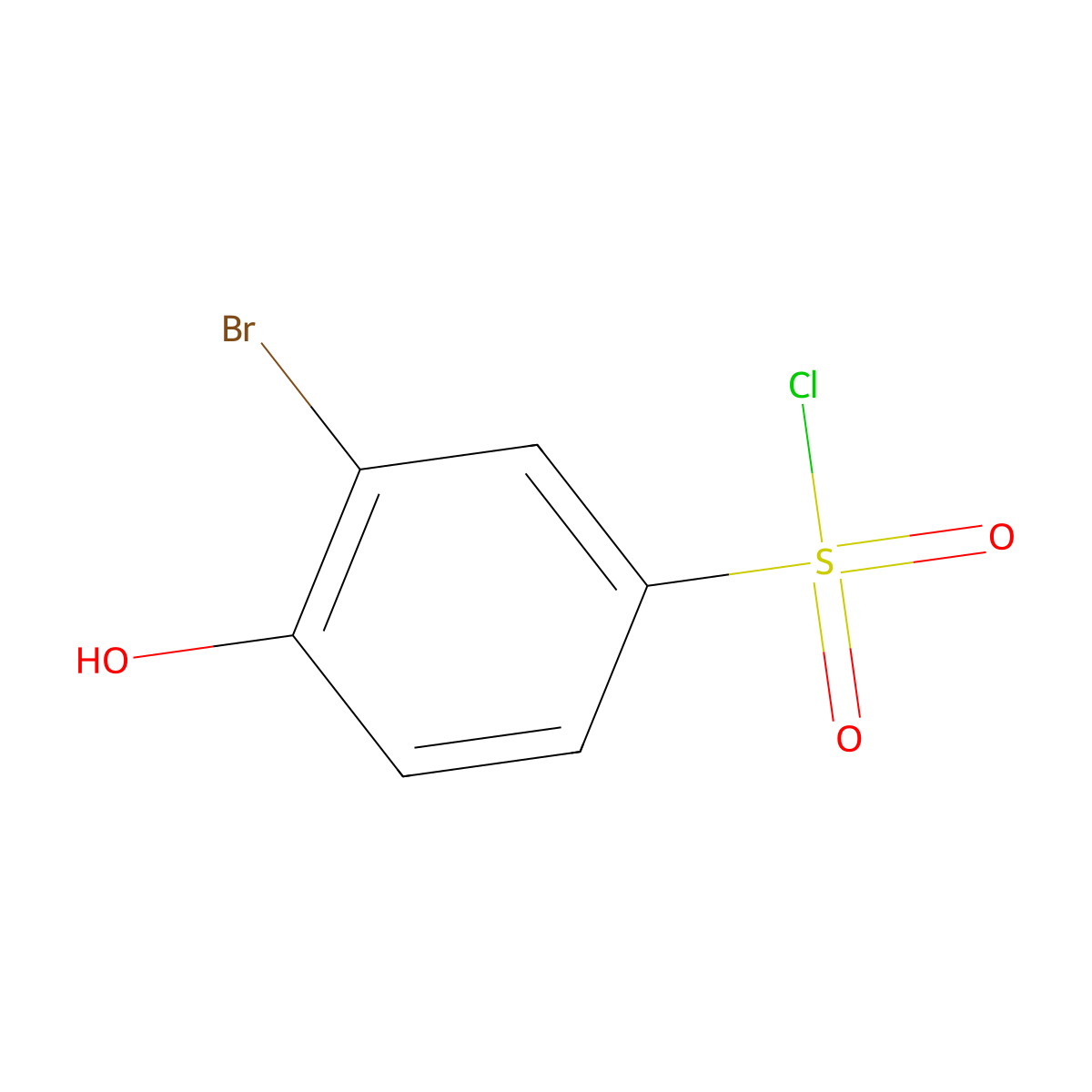 3-Bromo-4-hydroxybenzenesulfonyl chloride molecular structure, CAS 1055325-23-9