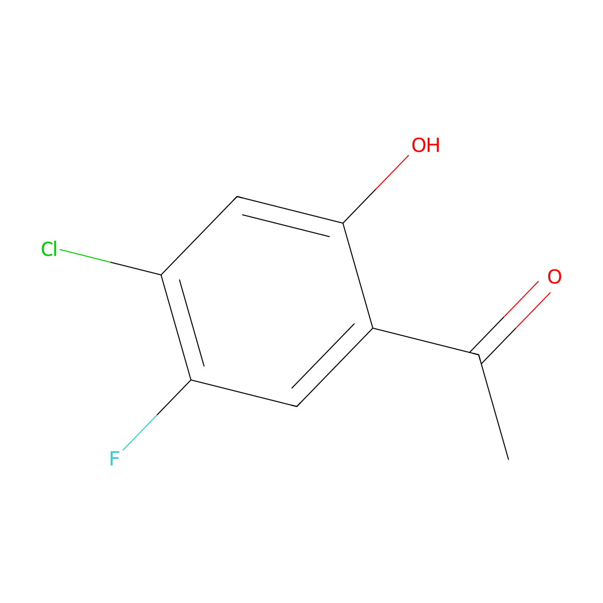1-(4-Chloro-5-fluoro-2-hydroxy-phenyl)-ethanone molecular structure, CAS 105533-69-5