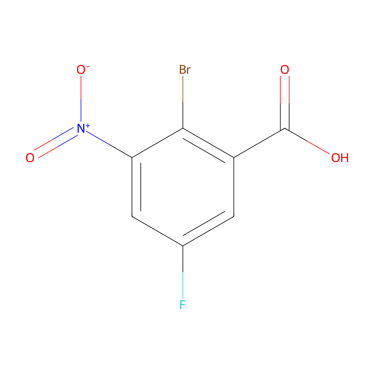 2-Bromo-5-fluoro-3-nitrobenzoic acid molecular structure, CAS 1055331-73-1