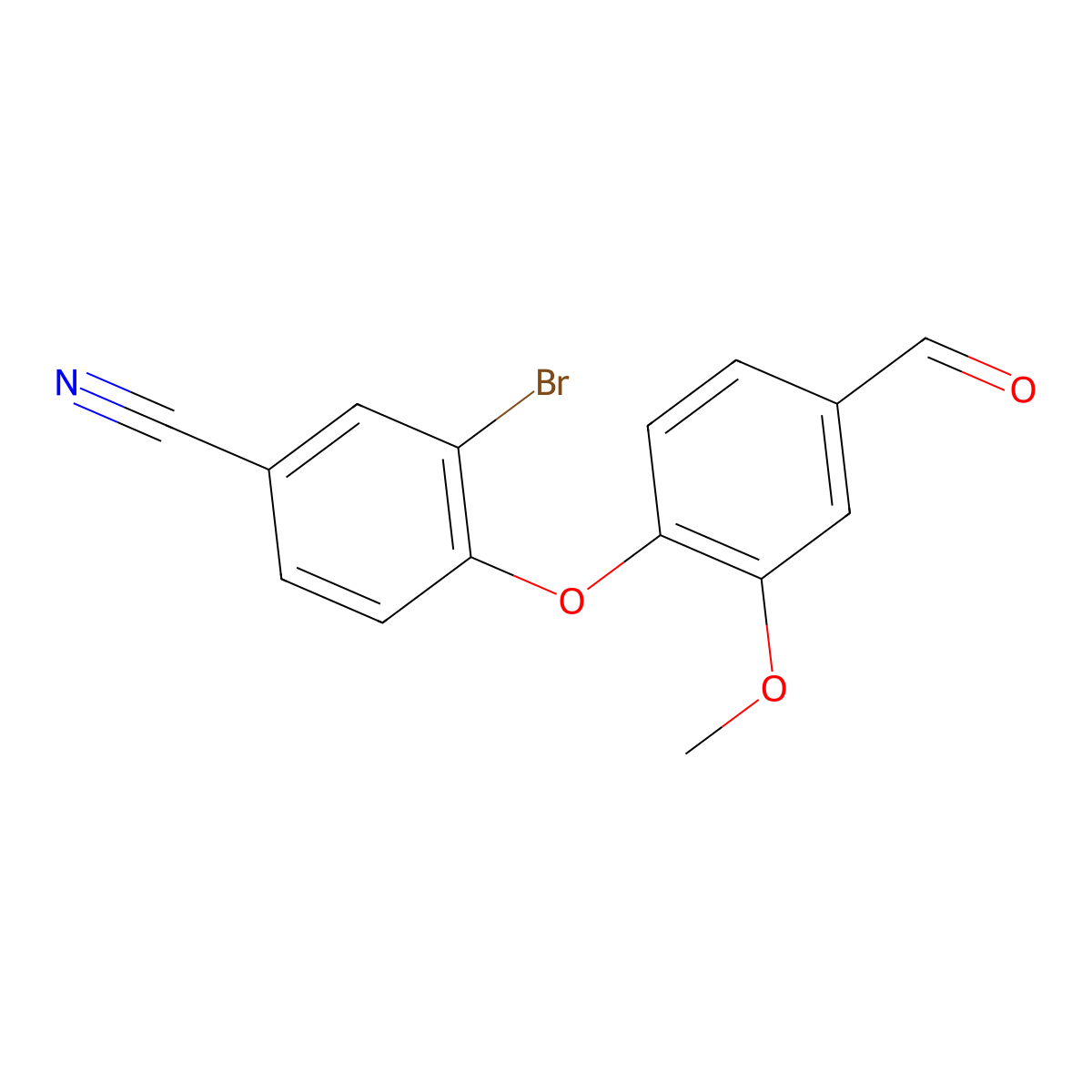 Benzonitrile, 3-bromo-4-(4-formyl-2-methoxyphenoxy)- molecular structure, CAS 1055361-87-9