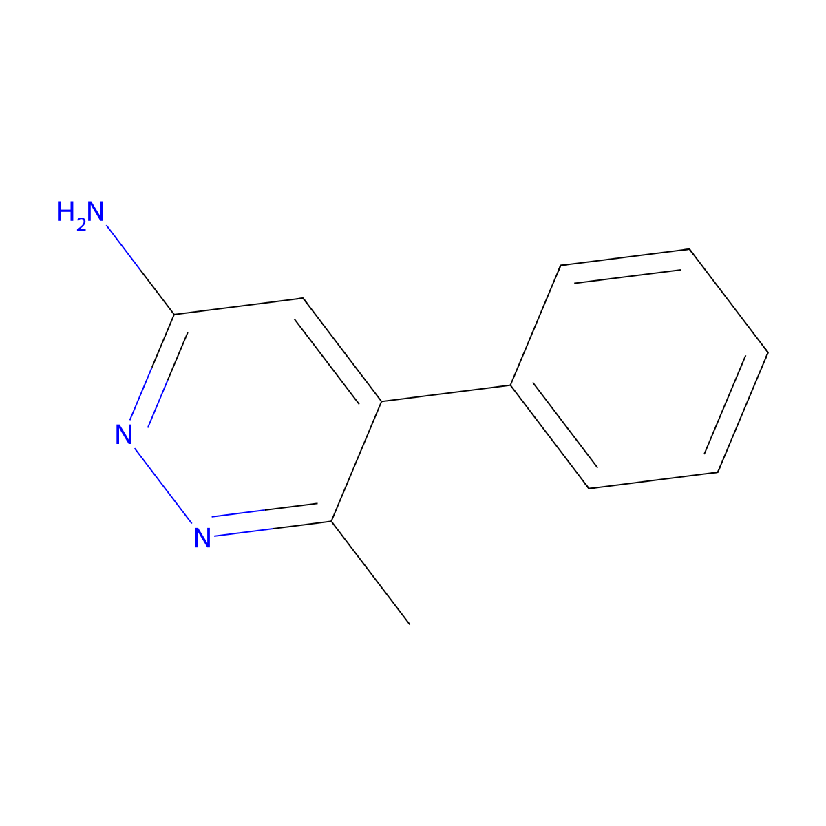 6-Methyl-5-phenyl-3-pyridazinamine molecular structure, CAS 105537-98-2