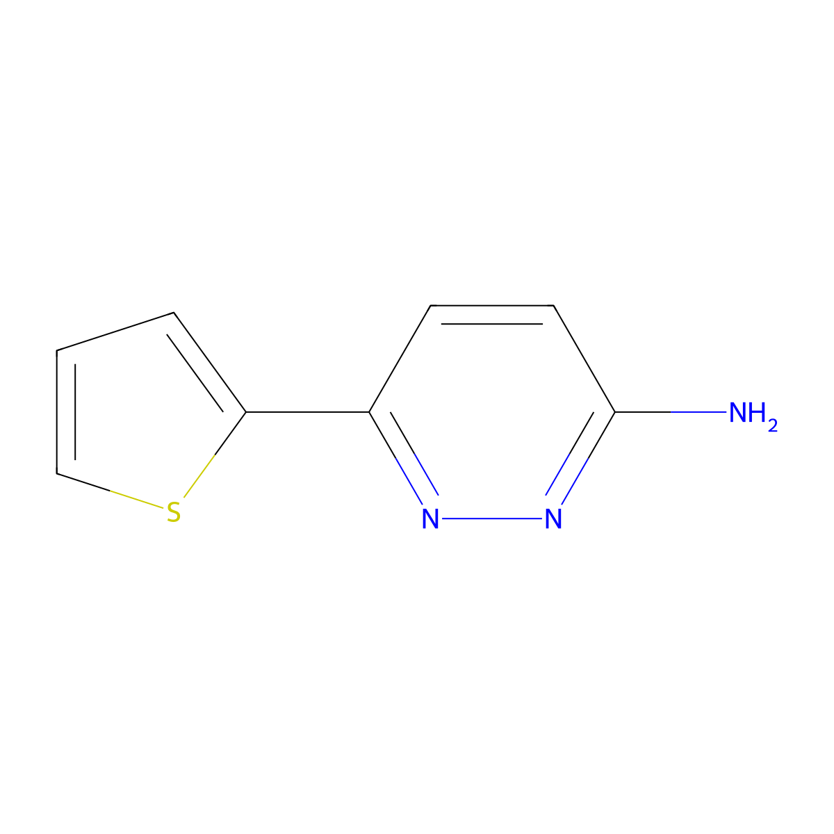 6-(2-Thienyl)-3-pyridazinamine molecular structure, CAS 105538-01-0