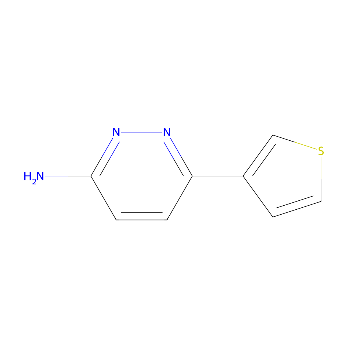 6-(Thiophen-3-yl)pyridazin-3-amine molecular structure, CAS 105538-02-1