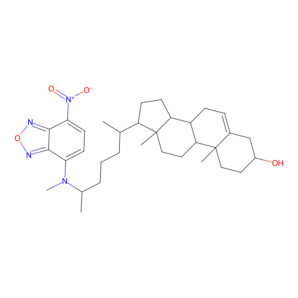 25-((7-Chloro-4-nitrobenz-2-oxa-1,3-diazole)methylamino)-27-norcholesterol molecular structure, CAS 105539-27-3