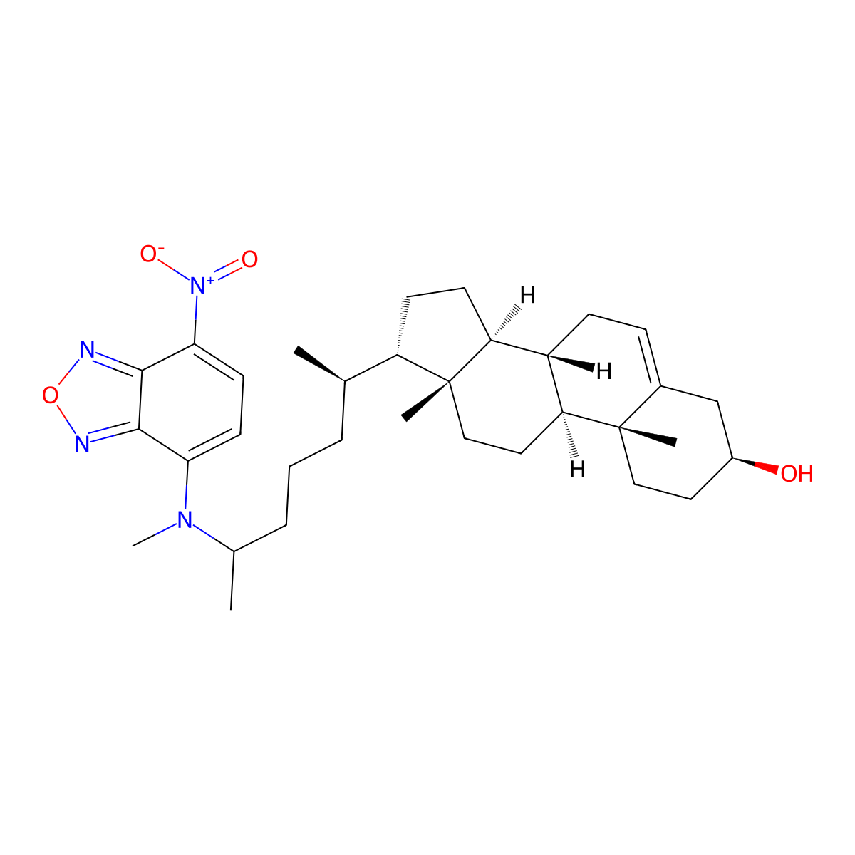 25-((7-Chloro-4-nitrobenz-2-oxa-1,3-diazole)methylamino)-27-norcholesterol molecular structure, CAS 105539-27-3