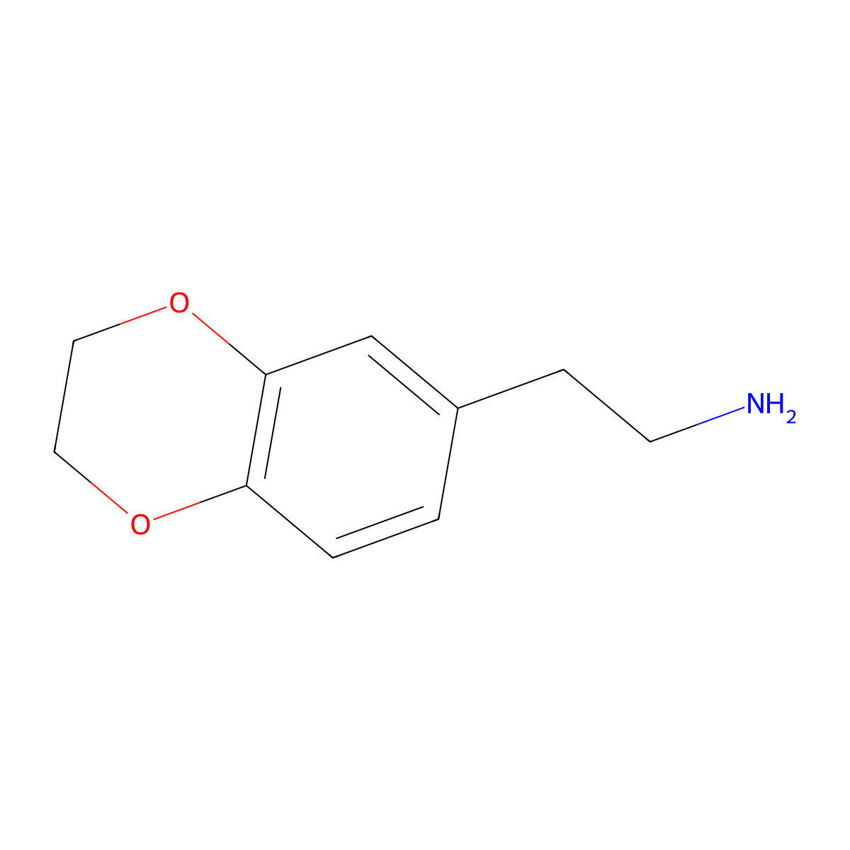 2-(2,3-Dihydro-1,4-benzodioxin-6-yl)ethan-1-amine molecular structure, CAS 10554-64-0