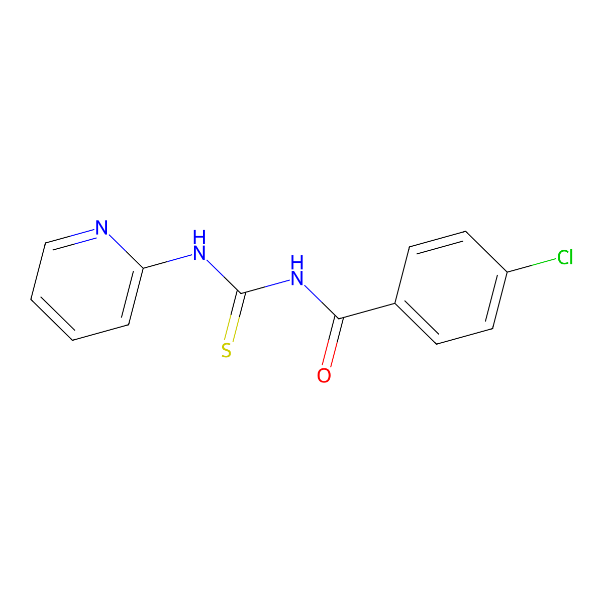4-chloro-N-(pyridin-2-ylcarbamothioyl)benzamide molecular structure, CAS 105540-92-9