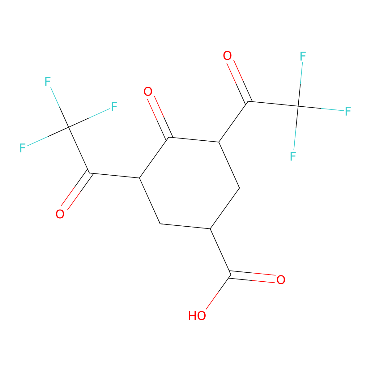 4-Carboxy-2,6-bis(trifluoroacetyl)cyclohexanone molecular structure, CAS 1055414-66-8